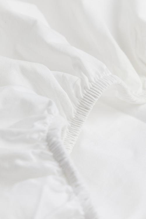 Fitted cotton sheet - white