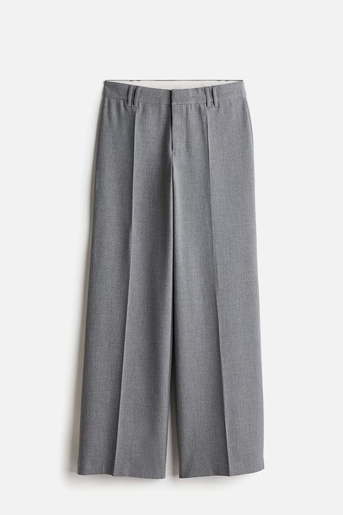 Wide tailored trousers - grey