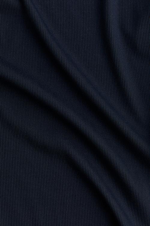 Sheer ribbed T-shirt - blue