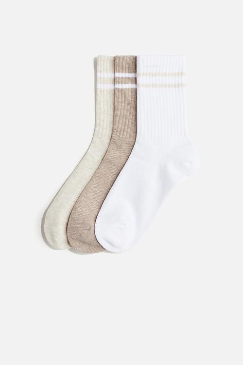 3-Pack sports socks in drymove™ - white & beige