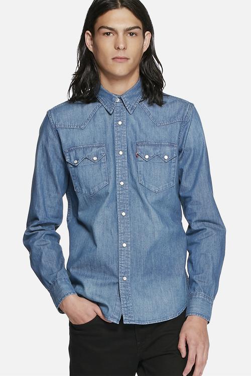 Classic slim denim shirt