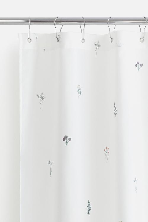 Floral shower curtain - white floral