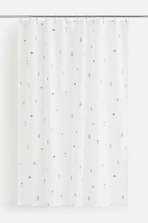 Floral shower curtain - white floral