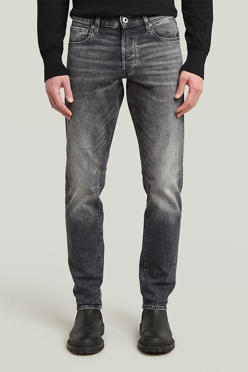 3301 straight tapered - elto black stretch denim
