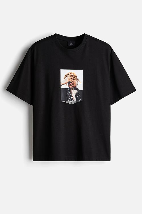 Loose fit printed T-shirt - black los angeles