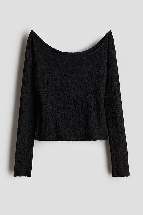Lace top - black