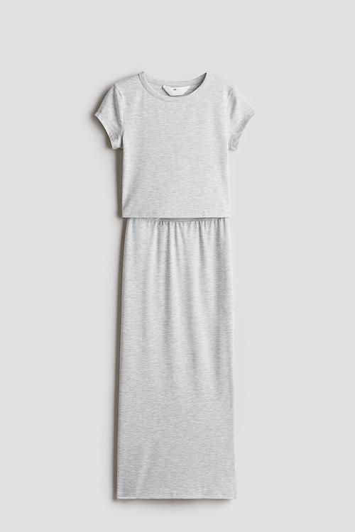 2-piece t-shirt and skirt set - grey