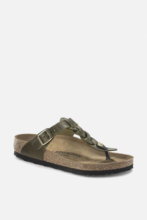 Gizeh braided oiled leather regular - green olive