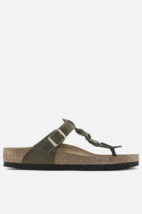 Gizeh braided oiled leather regular - green olive