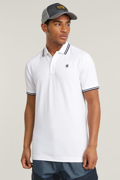 Dunda slim stripe polo s\s - white