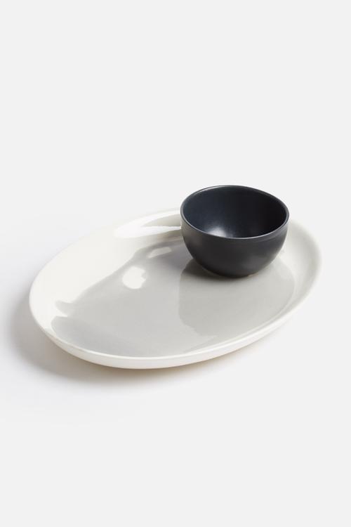 Swirl platter & dip bowl set
