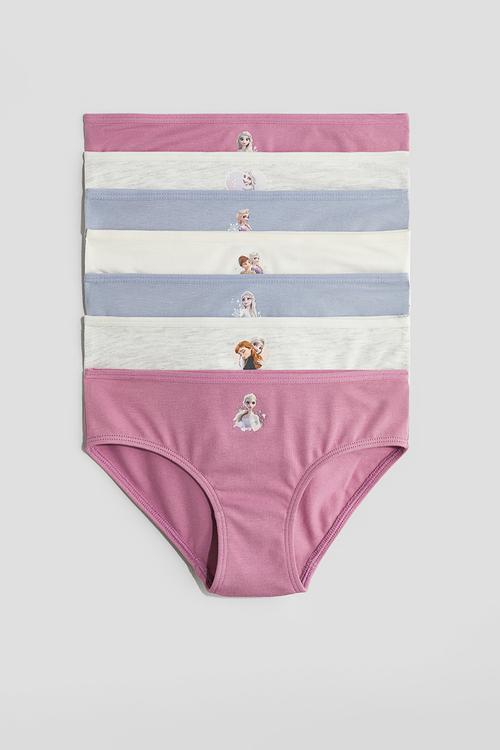7-pack cotton briefs - pink/frozen 