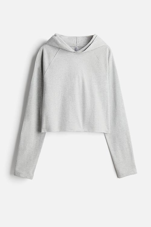 Short hoodie - light grey marl 