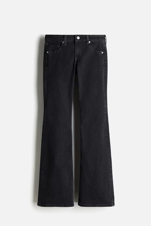 Flared low jeans - black & washed out
