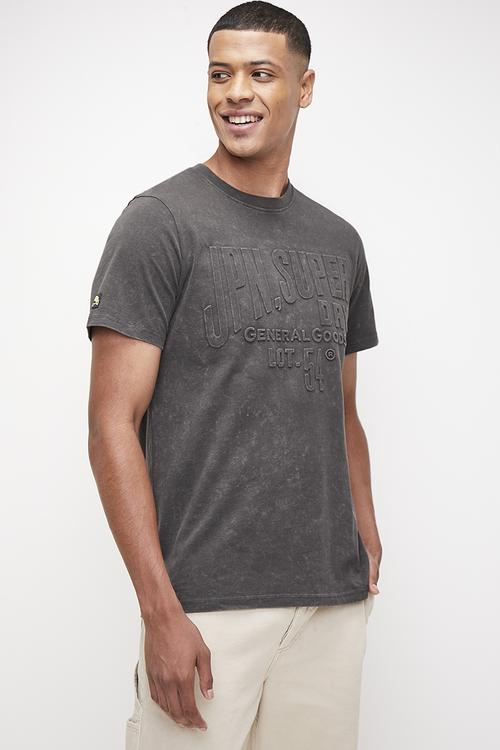 Embossed logo graphic T-shirt  - Vintage Black