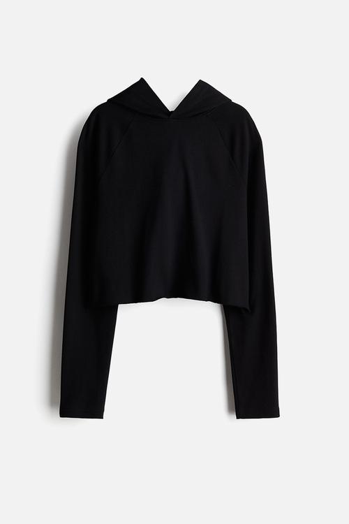 Short hoodie - black