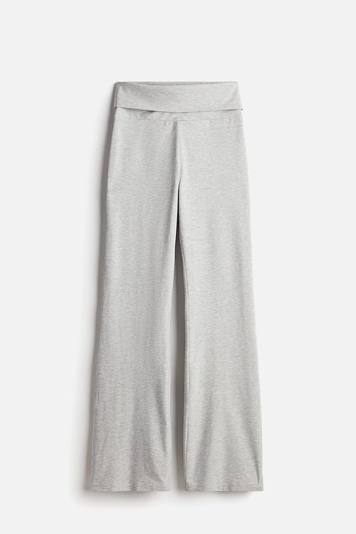 Flared jersey trousers - light grey marl 