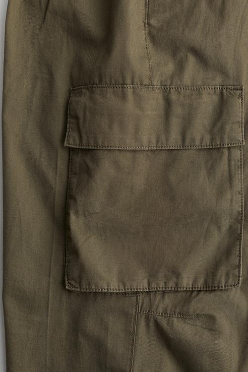 Canvas cargo trousers - dark khaki green