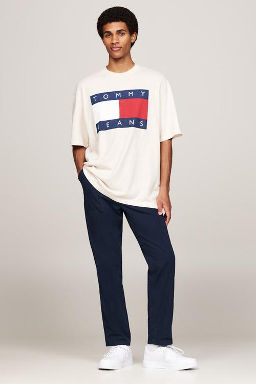 Tjm Rlx Melange Flag Tee - Ancient White Melange