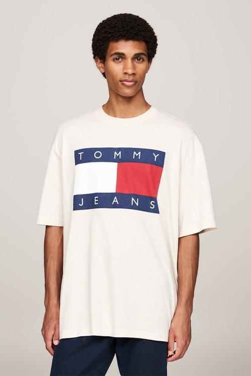 Tjm Rlx Melange Flag Tee - Ancient White Melange