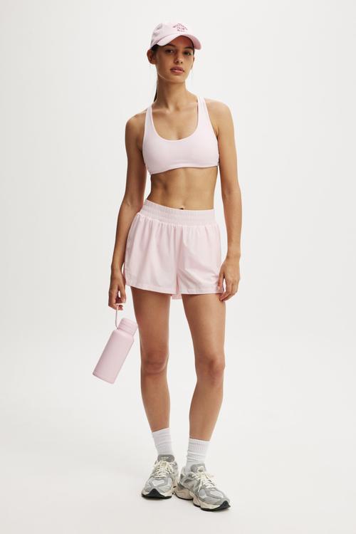 Ultra Soft Curved Hem Crop - Pink Icing
