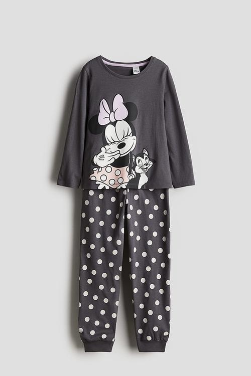 Jersey pyjamas - dark grey minnie mouse