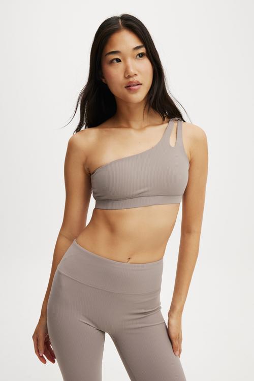 Reform Rib One Shoulder Crop - Desert Grey