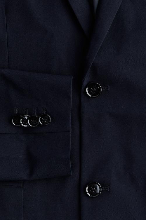 Slim fit single-breasted jacket - navy blue