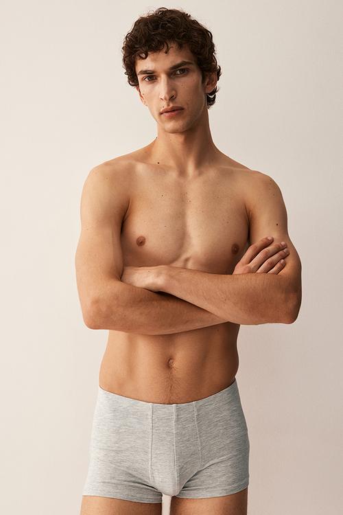 3-Pack short cotton trunks - grey marl 