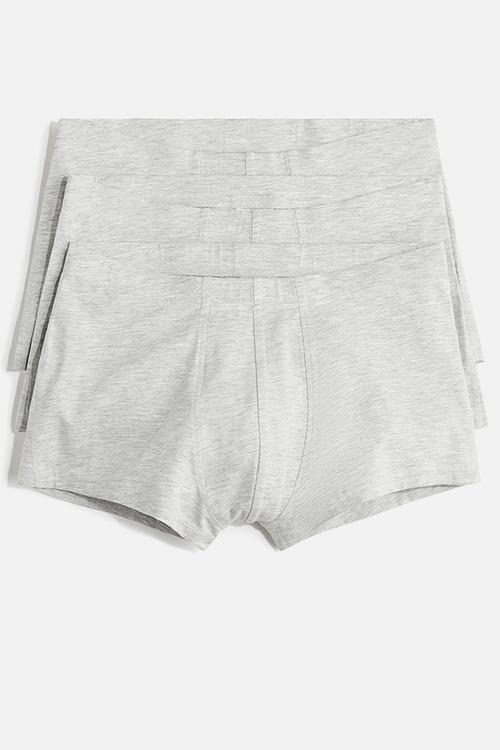 3-Pack short cotton trunks - grey marl 