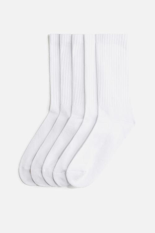 5-Pack ribbed socks - white