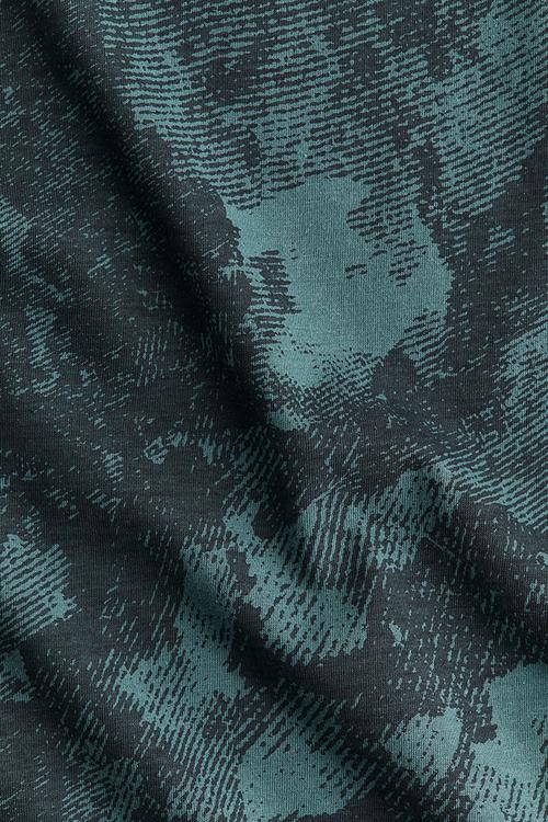 Loose fit sports top in drymove™ - teal/patterned 