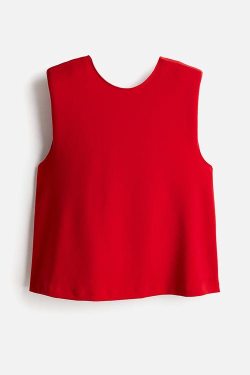 Knot-detail vest top - red
