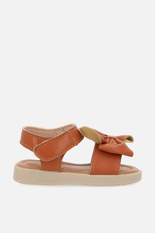 Bow décor sandals - brown