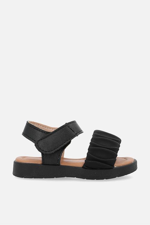 Ruched sandals - black