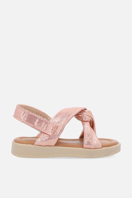 Criss cross metallic sandals - pink