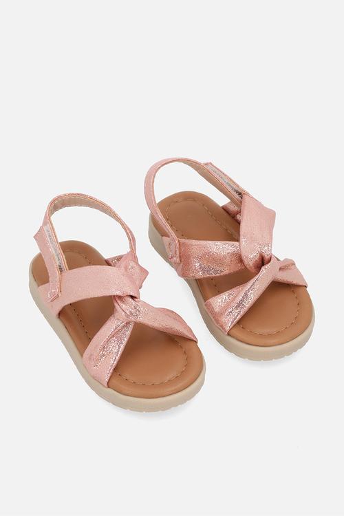 Criss cross metallic sandals - pink