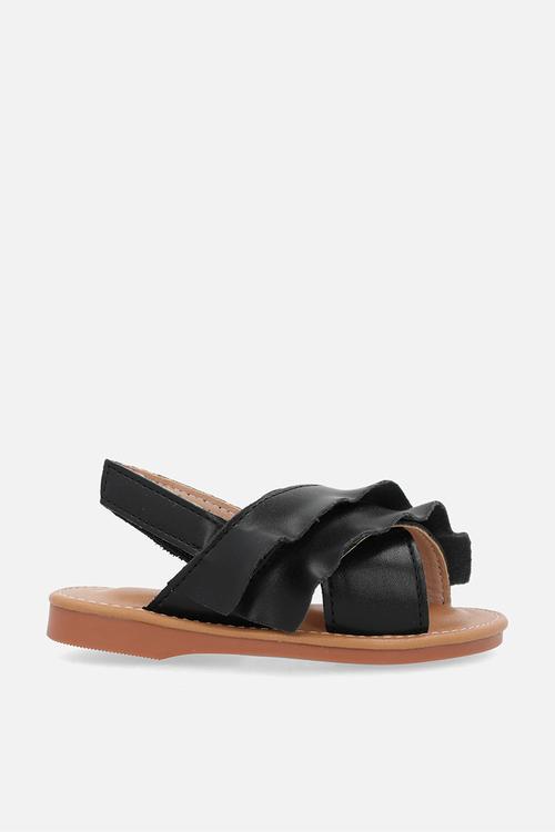 Twin criss cross sandals-black