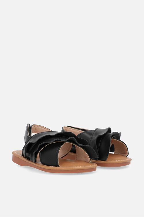 Twin criss cross sandals-black