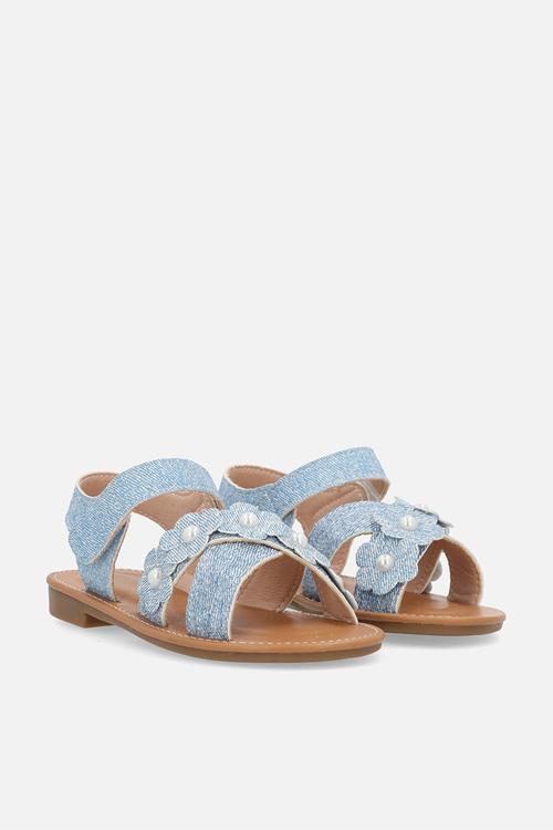 Floral décor sandals - blue