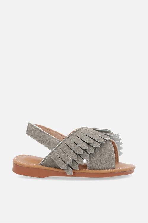 Fringe sandals - grey