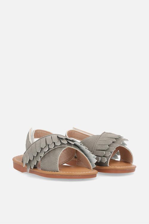 Fringe sandals - grey