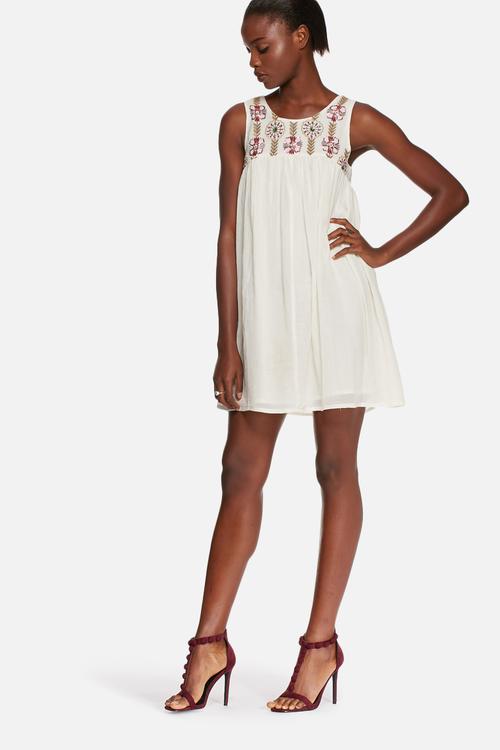 Flared embroidered dress