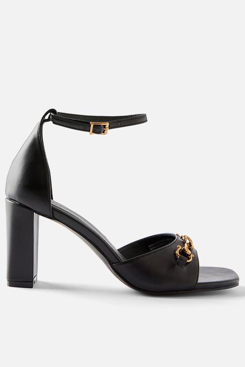 Sabrina Block Heel - Black/Gold Smooth