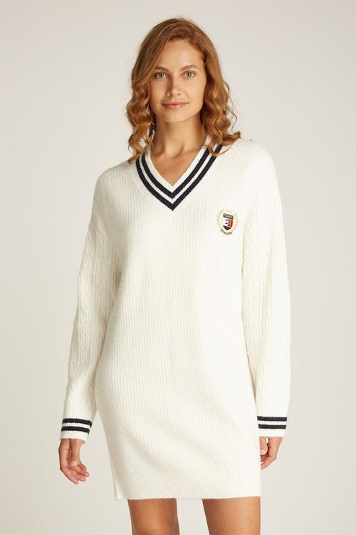 Tjw Crest Sweater Dress - Ancient White