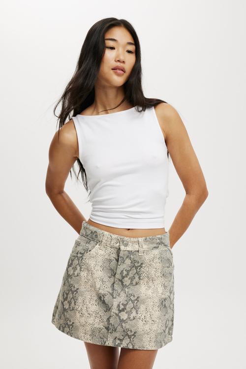 Original Denim Mini Skirt - Snake