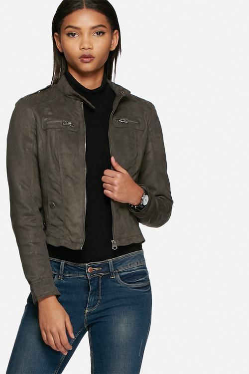 Houston faux suede biker jacket