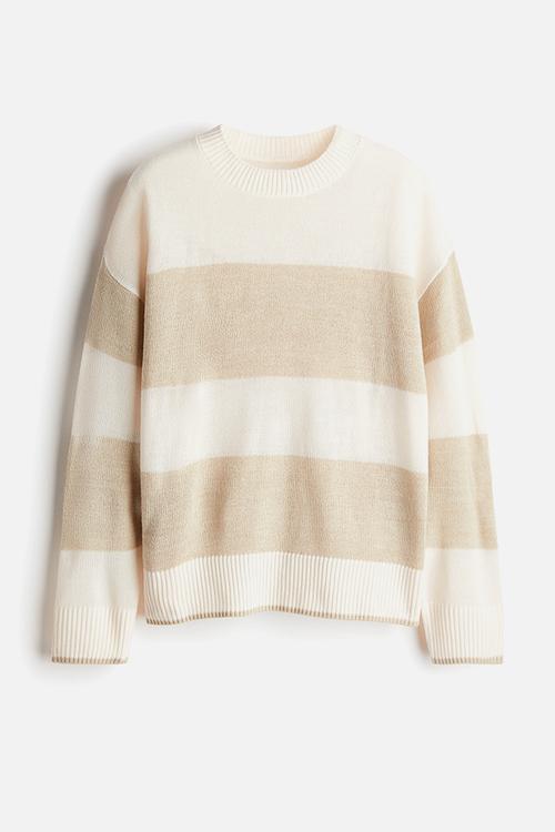 Jumper - light beige striped