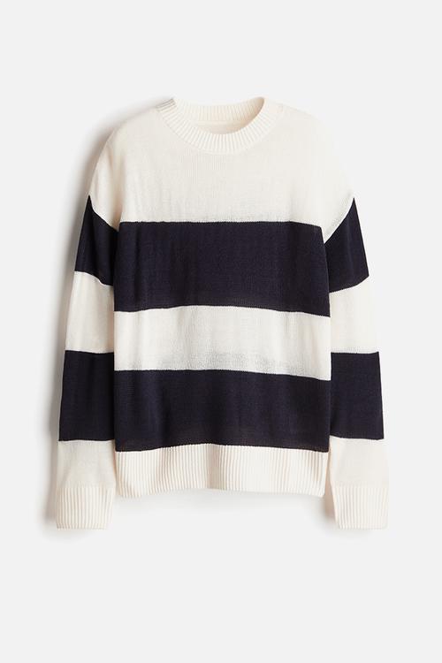 Jumper - navy blue striped