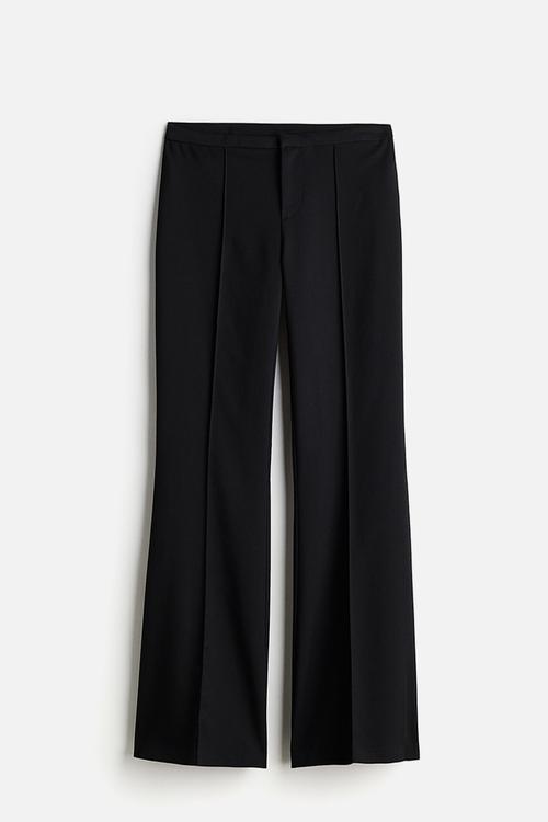 Flared tailored trousers - black